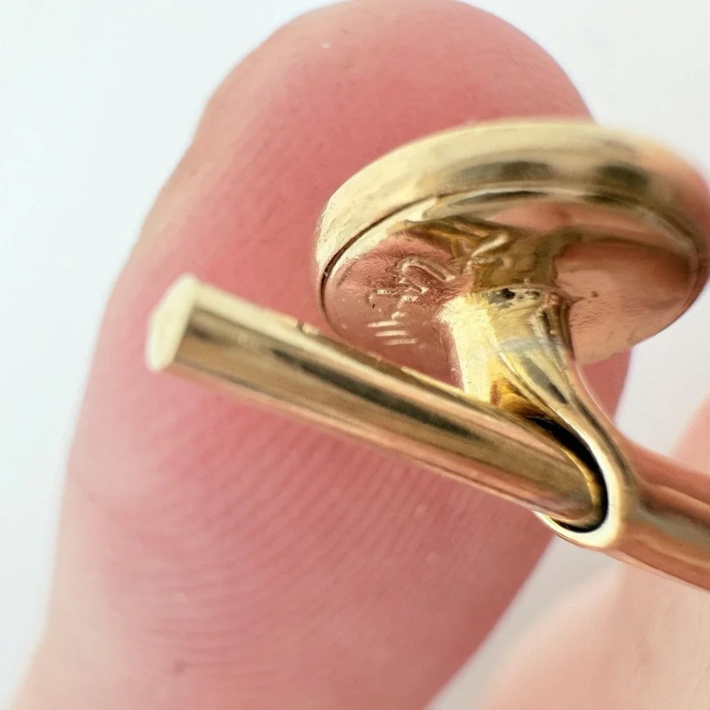 Gold Tone Oval Cufflinks Mens Black Enamel Velvet Tuxedo Stud Lot Wedding‎